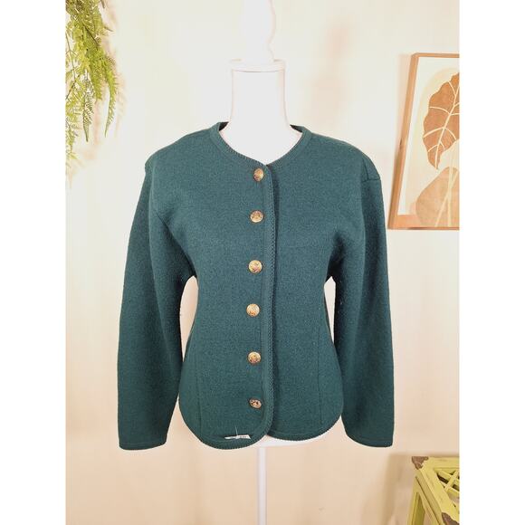 Alexandra Bartlett Tops - Alexandra Bartlett Women's 100% Wool Button-Down Green Sweater Large